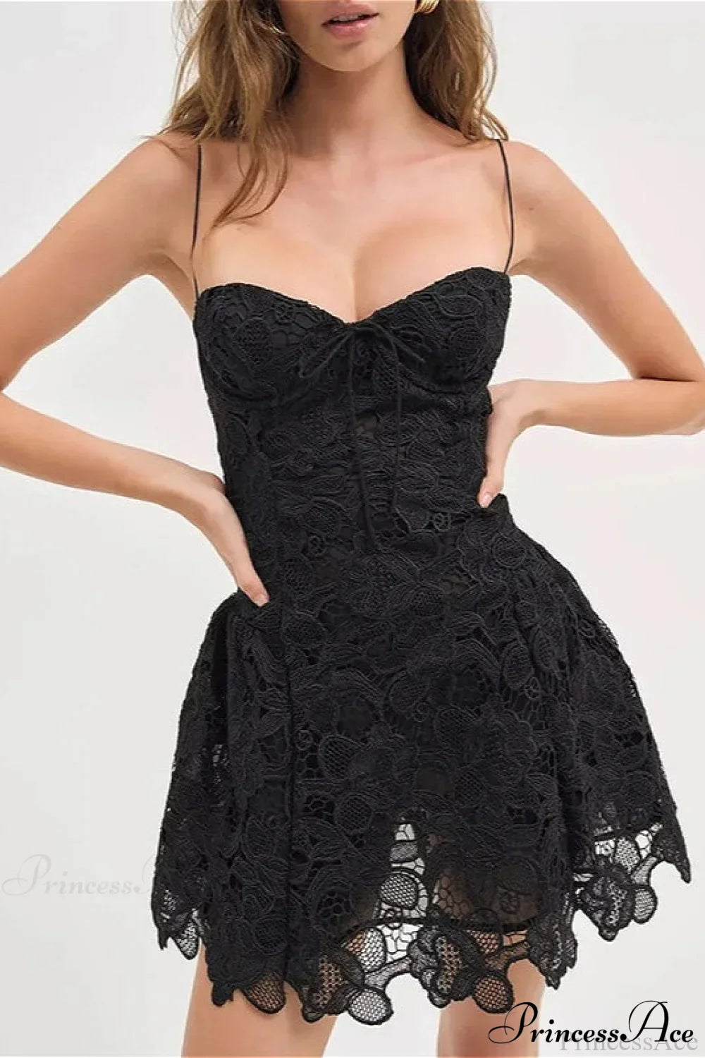 Strapless Lace Embroidery Party Dress