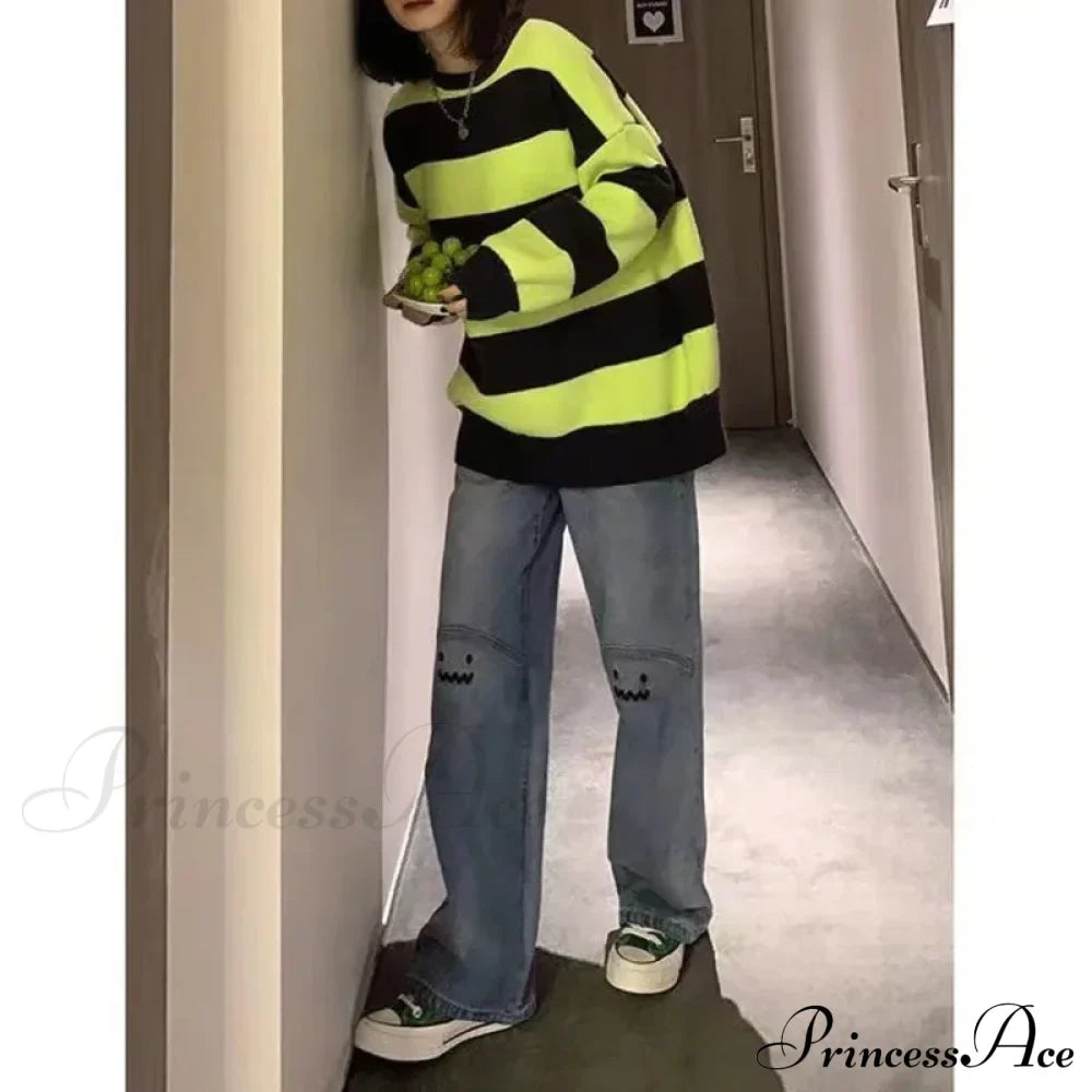 Street Trend Ruffian Handsome Letter Hip Hop Personality Trousers Jean