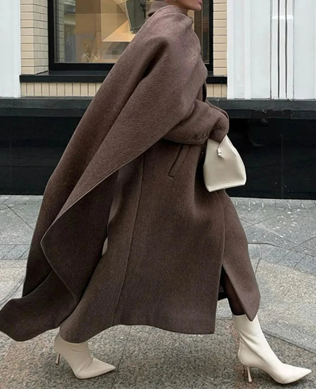 Street Lapel Double-Breasted Overcoat