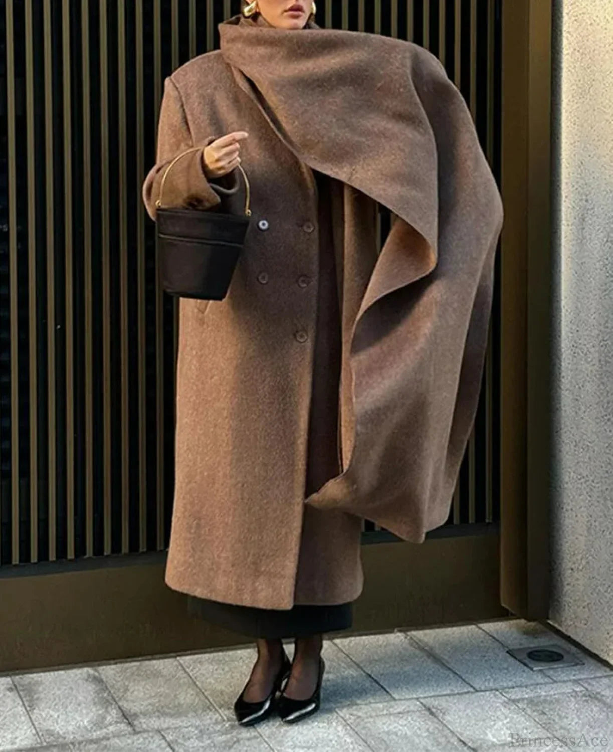 Street Lapel Double-Breasted Overcoat