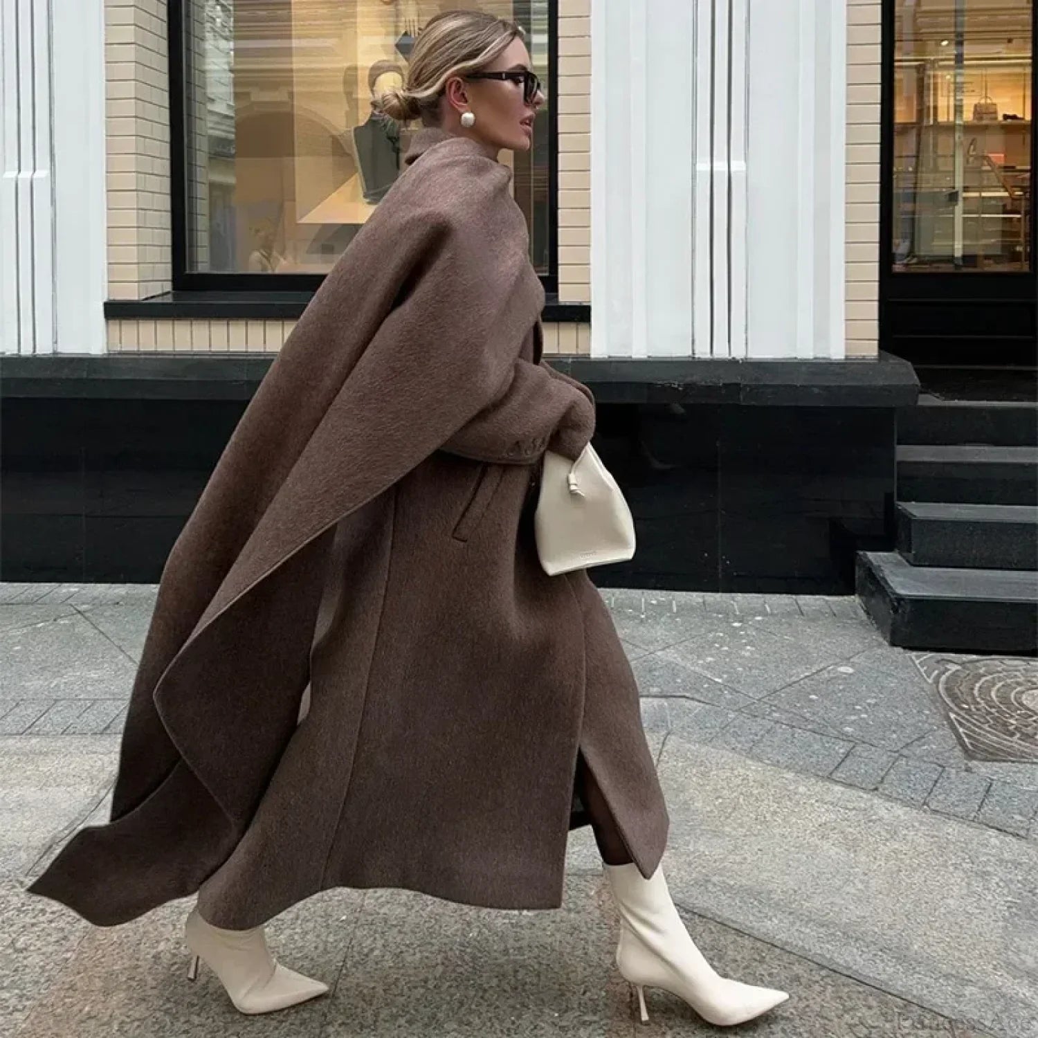 Street Lapel Double-Breasted Overcoat