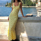 Strip Sleeve Bodycon Maxi Dress