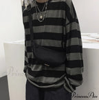 Stripe Long Grunge Arm Tee