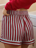Striped Button Straight Leg Short