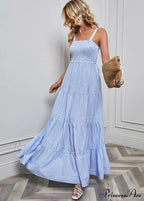 Striped Holiday Dress With Waist Strap