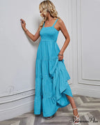 Striped Holiday Dress With Waist Strap