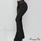 Stylish Flare Control Tummy Skin-Touch Skinny Women Wide Leg Denim Trousers Jeans