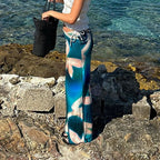 Summer Blue Print High Waist Maxi Skirt Club