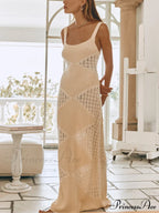 Summer Hollow See-Through Charming Knitted Maxi Dress