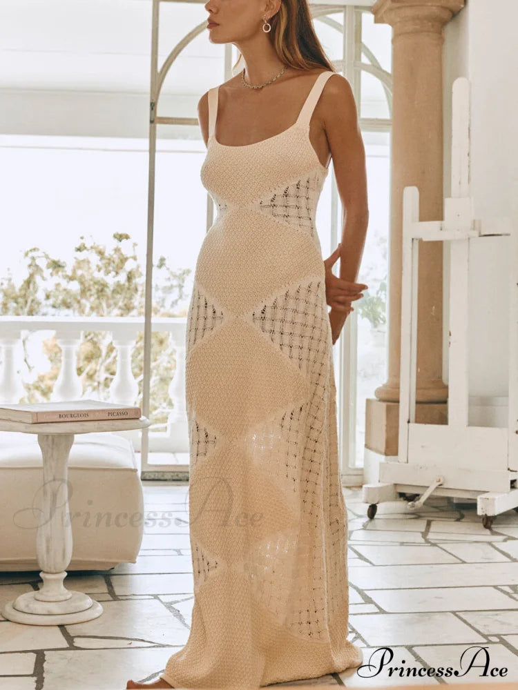 Summer Hollow See-Through Charming Knitted Maxi Dress