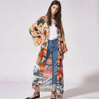 Summer Kimono Bikini Cover Up Boho Beach Floral Print