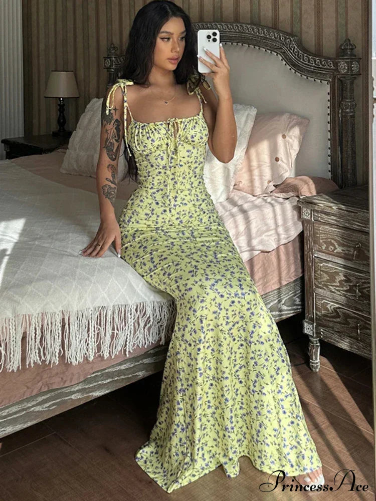 Summer Off Shoulder Lace Up Deep V Neck Es Holiday Casual Long Woman Floral Dress
