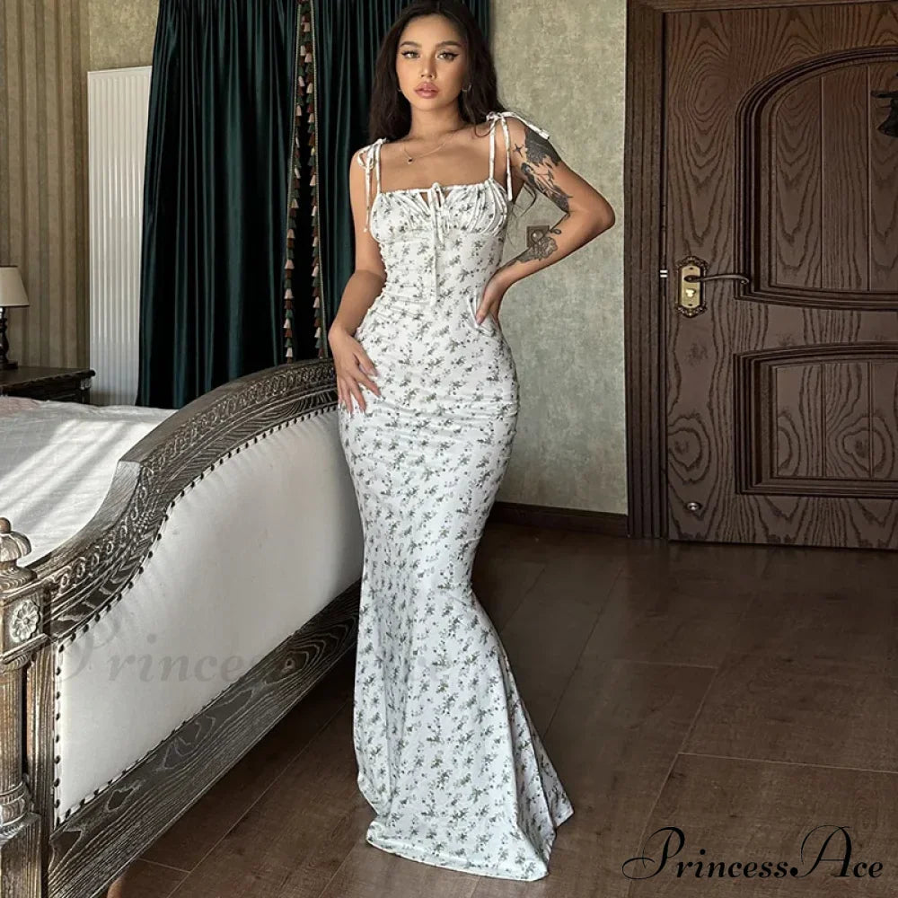 Summer Off Shoulder Lace Up Deep V Neck Es Holiday Casual Long Woman Floral Dress