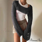 Summer Long Sleeve Smock Knitted Crop Top