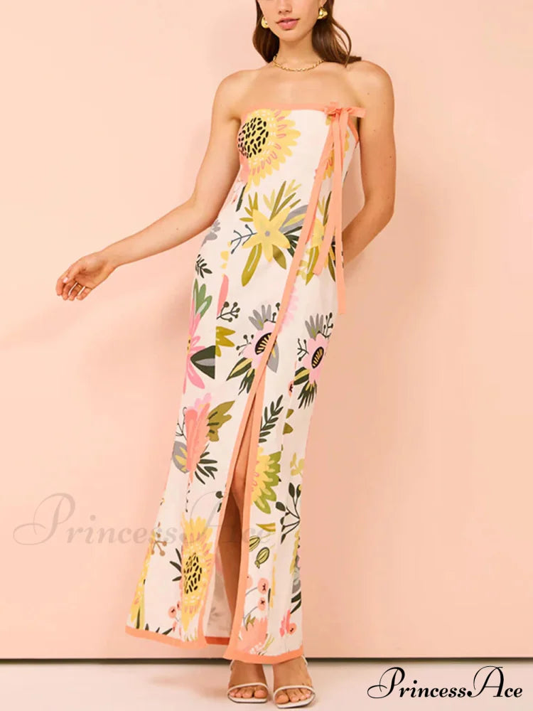 Summer Split Charming Wrap Printed Dresses