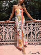Summer Split Charming Wrap Printed Dresses