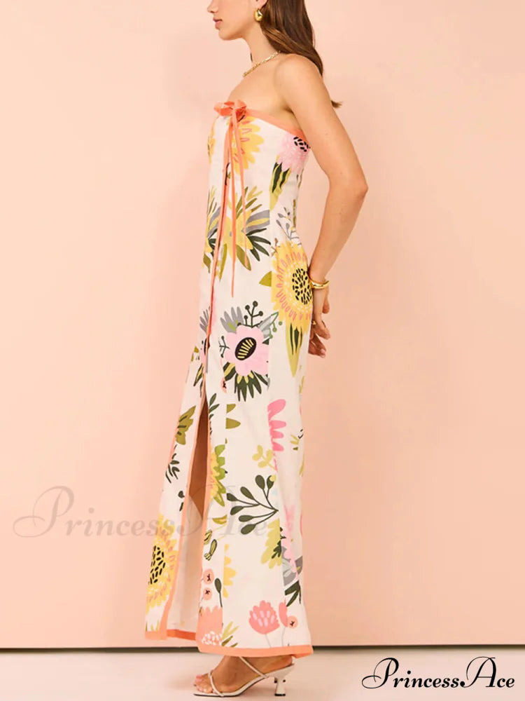 Summer Split Charming Wrap Printed Dresses