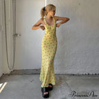 Summer Sleeveless Beach Floral Print Backless Slim Elegant Club Strap Party Bodycon Dress