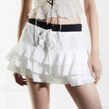 Summer Solid Ruffle Tiered Skirt