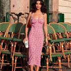 Suspender Split Mini Summer Spaghetti Strap Floral Dress