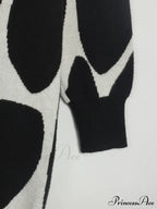 Sweater Gown With Mock Neck Contrast