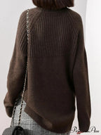 Sweater Autumn/Winter Solid Neckline Color Winter Loose Blouse Pullover High Jumpers