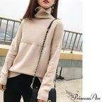 Sweater Autumn/Winter Solid Neckline Color Winter Loose Blouse Pullover High Jumpers