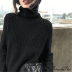 Sweater Autumn/Winter Solid Neckline Color Winter Loose Blouse Pullover High Jumpers