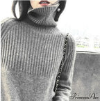 Sweater Autumn/Winter Solid Neckline Color Winter Loose Blouse Pullover High Jumpers