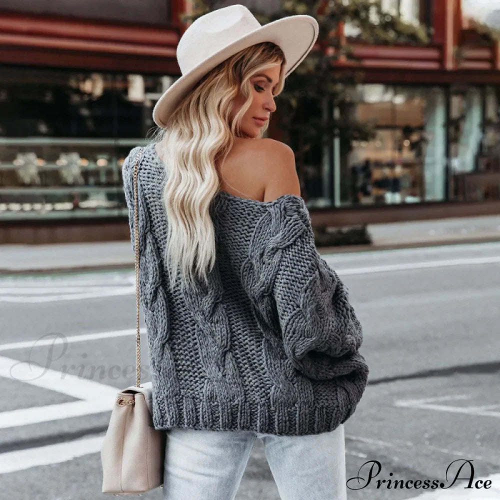 Sweater Style Neck And Knitted European Loose - Round American Pullover