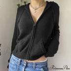 Sweatshirts Hoodies Zip-Up Women鈥檚 Long Cardigan Solid Knit Y2K Color Drawstring Casual Sweaters Arm Clothing