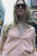 Sweet Pink Round Neck Short Cardigan