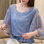 Sweet Spring Lace And Warm-Season Out Hollow White Blouse Top