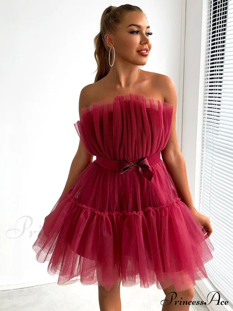 Sweet Mini Party Dress - Pink