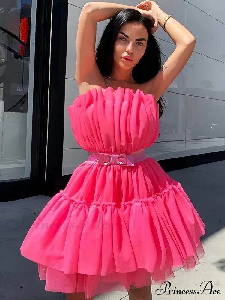 Sweet Mini Party Dress - Pink