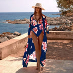 Swimwear With Kimono One Piece Swimsuit Three Set