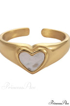 Titanium Steel Romantic Heart Rings