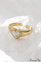 Titanium Steel Romantic Heart Rings