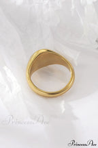 Titanium Steel Natural Opal Closed Rings