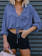Top With Tie Denim Detail