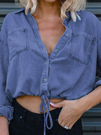 Top With Tie Denim Detail