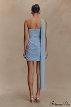 Tulle Sash Strapless Bodycon Party Dress