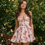 Tulle Skirt Floral Print A-Line Dress