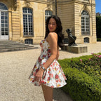Tulle Skirt Floral Print A-Line Dress