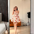 Tulle Skirt Floral Print A-Line Dress
