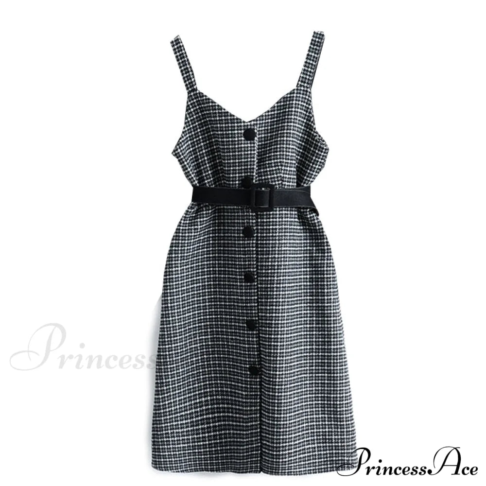 Two Winter Knee-Length Vestidos Autumn Plus Party Women Elegant Wool Piece Belt Gown Valentine'S For With Dresses Size S