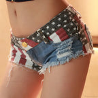 Usa Flag Printed Pole Dance Short