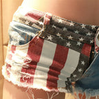 Usa Flag Printed Pole Dance Short