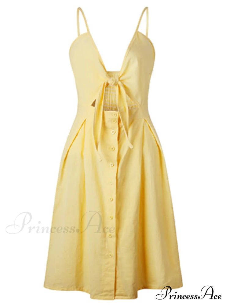 V Backless Midi Length Tunic Beach Dress