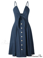 V Backless Midi Length Tunic Beach Dress